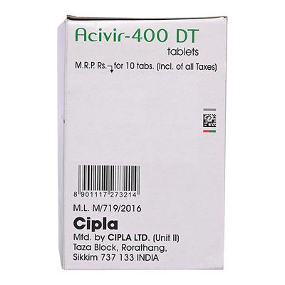 ACIVIR 400 DT Tablet 10's - Viral infections-Ant