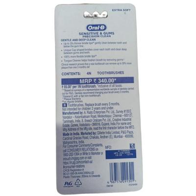 Oral-B Sensitive & Gums Gentle and Deep Clean Extra Soft Toothbrush 4's - Toothbrushes