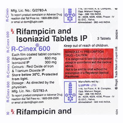 R CINEX 600MG TABLET 3'S - Tuberculosis (Tb)-Ant