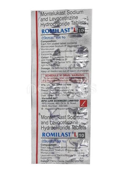 Romilast L 10mg Tablet 10'S - Allergies-Ant