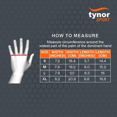 Tynor Sport Grip Gym Gloves with Support - Black & Orange (M) 1's - Gym Accessories