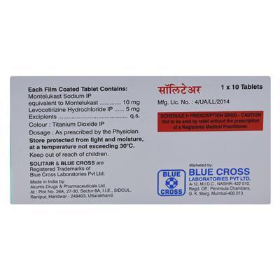 Solitair 10/5mg Tablet 10'S - Asthma/COPD-Ast