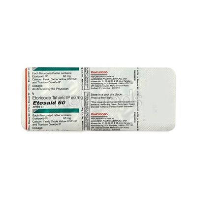 Etosaid 60mg Tablet 10'S - Pain relief-Nsa