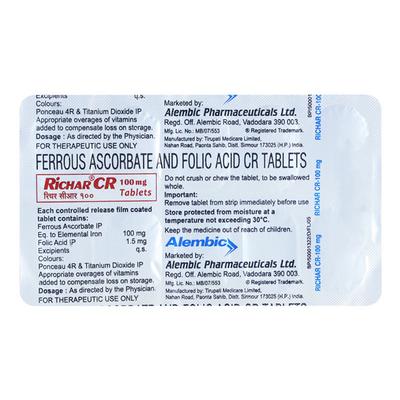 Richar CR 100mg Tablet 10'S - Iron Supplement/Anaemia-Vma