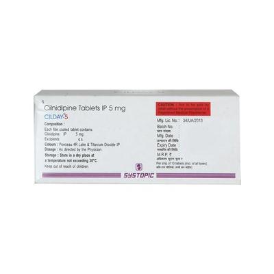 Cilday 5mg Tablet 10'S - Hypertension-Cal