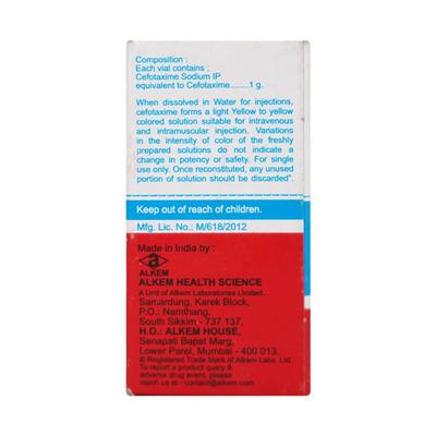 Taxim 1gm Injection 1's - Bacterial Infections-Cep
