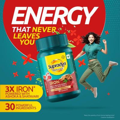 Supradyn Naturals Iron Tablet - Ashoka + Shatavari 30's - Calcium And Minerals