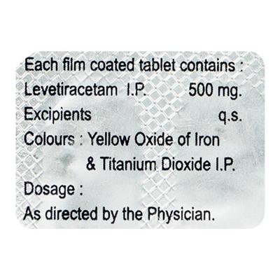 LEVETAS 500mg Tablet 10's - Epilepsy/Convulsion-Ant