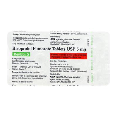 BESICOR 5 Tablet 15's - Hypertension-Bet