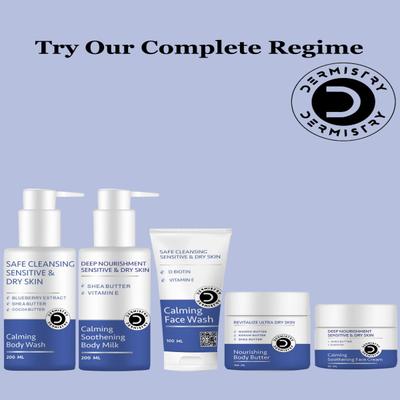 Dermistry Safe Cleansing Sensitive & Dry Skin Calming Body Wash 200 ml + Revitalize Ultra Dry Skin Nourishing Body Butter 100 ml - Body Butter