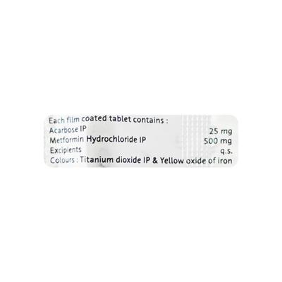 Glucobay M 25mg Tablet 10'S - Diabetes-Ant