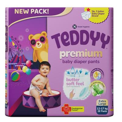 Teddyy Premium Baby Diaper Pants (XL) 28's - Diapers & Wipes