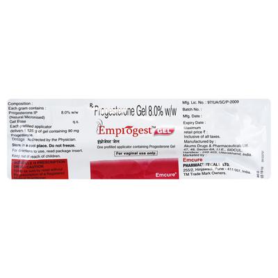 Emprogest 8% Gel 1.125gm - Hormonal Therapy-Oes