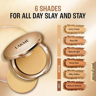 Lakme Powerplay Priming Powder Foundation, 3-in-1, Ivory Cream, 9gm - Compact Powder