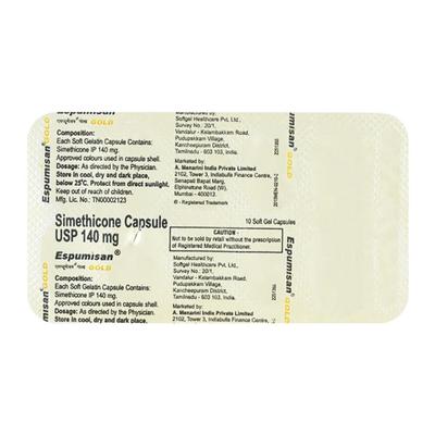 Espumisan Gold Capsule 10'S - Ulcer/Reflux/Flatulence-Aaa