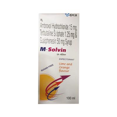M Solvin Sugar Free Lime and Orange Flavour Expectorant 100ml - Cough And Cold-Cou