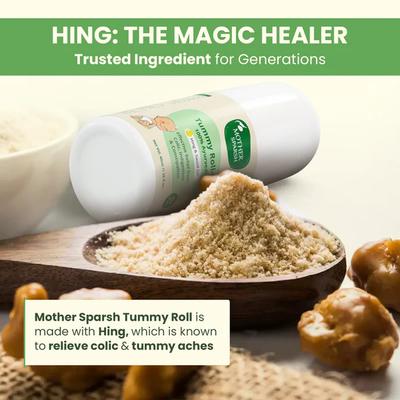 Mother Sparsh Ayurvedic Tummy Roll-On Liquid - Hing & Saunf Oil 40 ml - Creams, Lotions & Oils