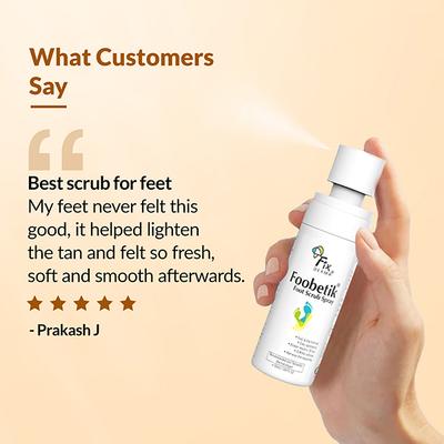 Fixderma Foobetik Foot Scrub Spray Dead Skin & Tan Removal Darkness Blackness Removal Scrub 50 ml - Foot Care