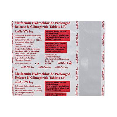 AMARYL M 1mg Tablet 20's - Diabetes-Ant