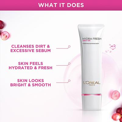 L'Oreal Paris Hydrafresh Anti-Ox Grape Seed Creamy Foam 125 ml - Face Washes