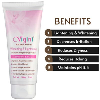 Vigini V-Tightening Gel 100ml + Whitening & Lightening Intimate Hygiene Gel Wash 100 g - Intimate Care