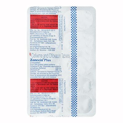 Zanocin Plus Tablet 10'S - Bacterial Infections-Qui