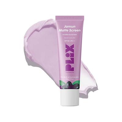 PLIX 0.1% Salicylic Acid Jamun Mattifying Lightweight Sunscreen SPF50+ PA+++, UVA, UVB Shield, Acne Reduction & Hydration for Women & Men, Suitable for All Skin Types 50 gm - Face Sunscreen