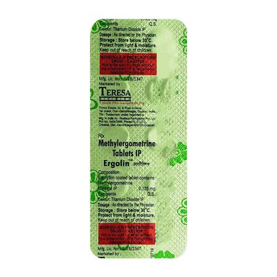 Ergolin 0.125mg Tablet 10'S - Uterus Conditions-Dut