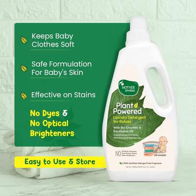 Mother Sparsh Baby Laundry Liquid Detergent Enzymes & Eucalyptus Oil, Refill Pack 500 ml - Baby Detergents