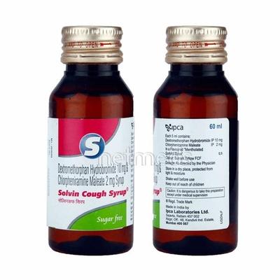 Solvin Sugar Free Cough Syrup 60ml - Cough And Cold-Cou