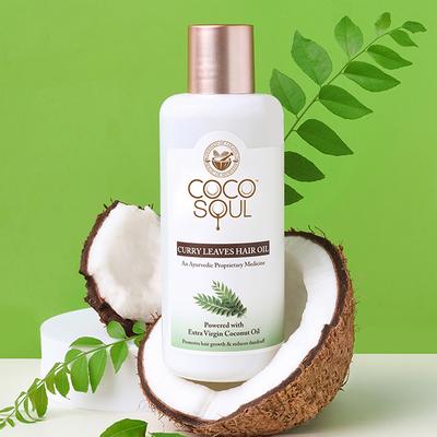 Coco Soul Curry Leaves Hair Oil With Extra Virgin Coconut Oil - Makers Of Parachute Advansed 200 ml - Hair Oils