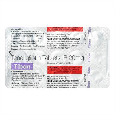 Tiban 20mg Tablet 15'S - Diabetes-Ant
