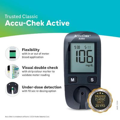 Accu-Chek Active Glucose Monitor with Free 10 Test Strips - Blood Glucose Monitors/Test Strips