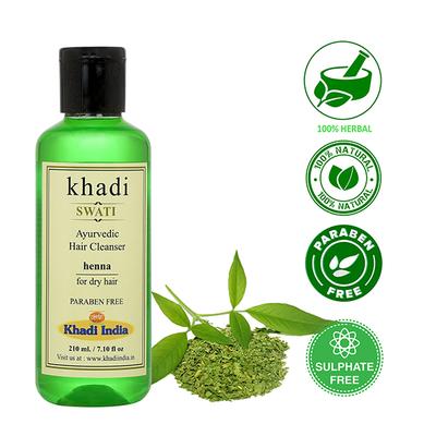 Khadi Swati Ayurvedic Hair Cleanser - Heena 210 ml - Shampoos