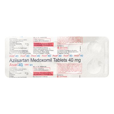 Asar 40mg Tablet 10'S - Hypertension-Ang