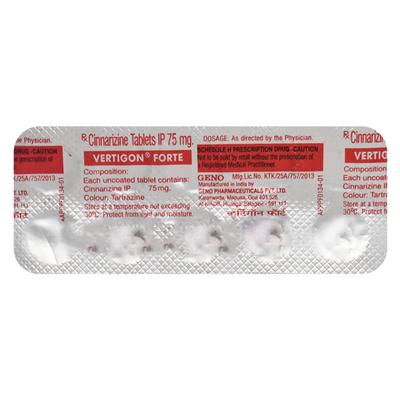 Vertigon Forte 75mg Tablet 10'S - Vertigo-Ant