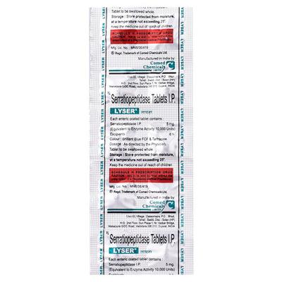 Lyser 10mg Tablet 10'S - Pain relief-Nsa