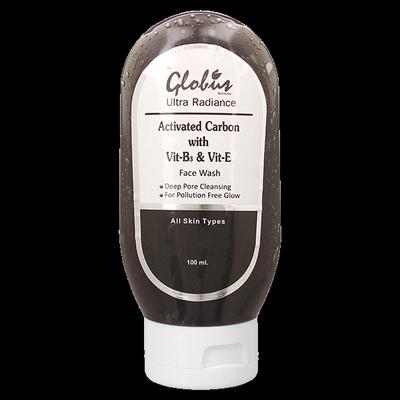 Globus Remedies Activated Carbon With Vitamin B3 & Vitamin E Face Wash 100 ml - Face Wash & Cleansers