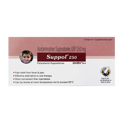 SUPPOL 250 Suppositories 7's - Fever-Ana