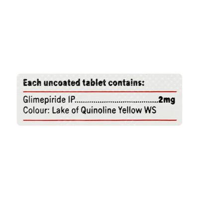 Glimy 2mg Tablet 14'S - Diabetes-Ant