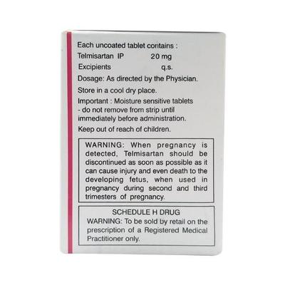 Telmed 20mg Tablet 10'S - Hypertension-Ang