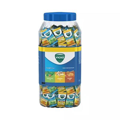 Vicks Cough Drops Double Power Candy - Menthol, Honey & Ginger (105 + 5 Free) 110's - Sore Throat Lozenges