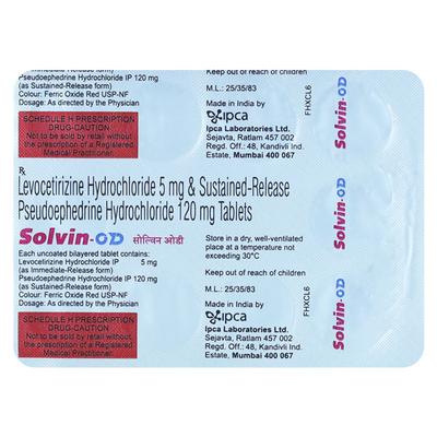 Solvin OD Tablet 10'S - Cough And Cold-Cou