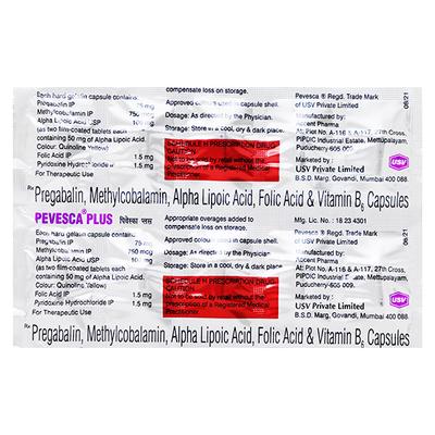 Pevesca Plus Capsule 10'S - Neuropathic Pain-Dru