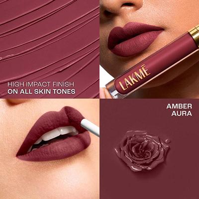 Lakme Rouge Bloom Matte Lip Liquid Amber Aura 306 3.5 ml - Liquid Lipsticks