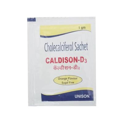 Caldison D3 Orange Flavour & Sugar Free Sachet 1gm - Supplements-Vit