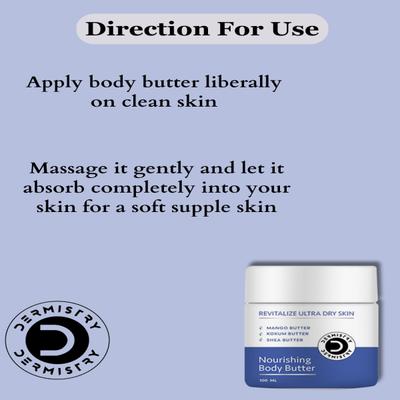 Dermistry Sensitive & Dry Skin Calming Soothening Body Milk Lotion 200 ml + Revitalize Ultra Dry Skin Nourishing Body Butter 100 ml - Body Butter