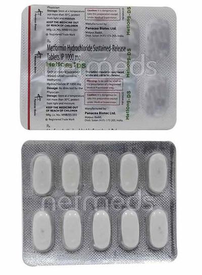 Metlong DS 1gm Tablet 10'S - Diabetes-Ant
