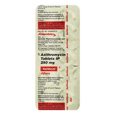 Azithral 250mg Tablet 10'S - Bacterial Infections-Mac