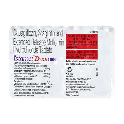 ISTAMET D XR 1000 Tablet 7's - Diabetes-Ant